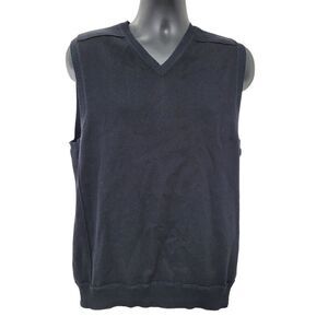 2/$20 Point Zero Black V-Neck Vest Sweater Size: Large